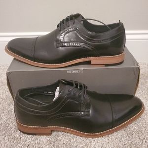 STACY ADAMS Men's Dickinson Cap Toe Oxford, Black, size 11 with box no lid